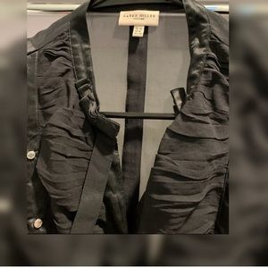 PRICECUT Blk Karen Millen Stretch Sheer Back Top 8